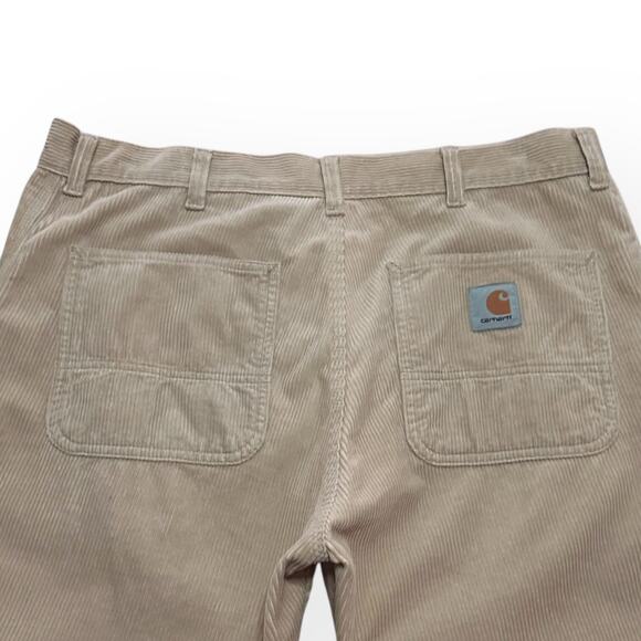 CARHARTT WIP Corduroy Simple Pants Straight Leg Baggy Skater Hippie Khaki Beige - Picture 9 of 12